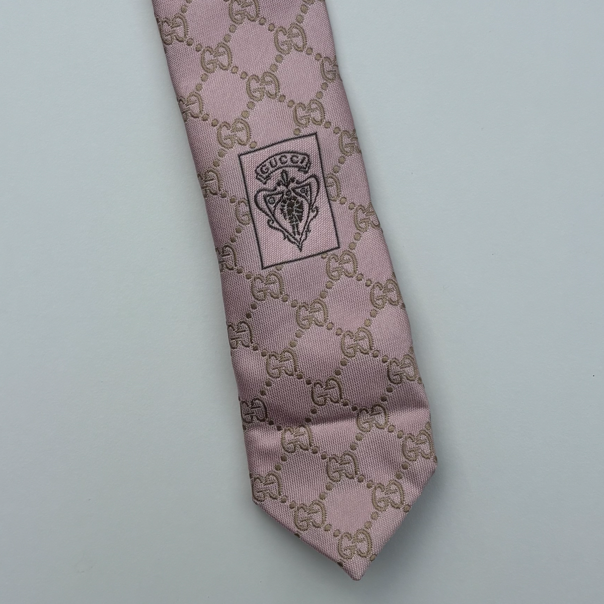Vintage Pink Gucci Monogram Tie
