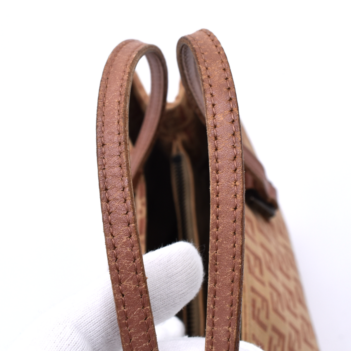 Vintage Beige and Pink Fendi Tote Bag