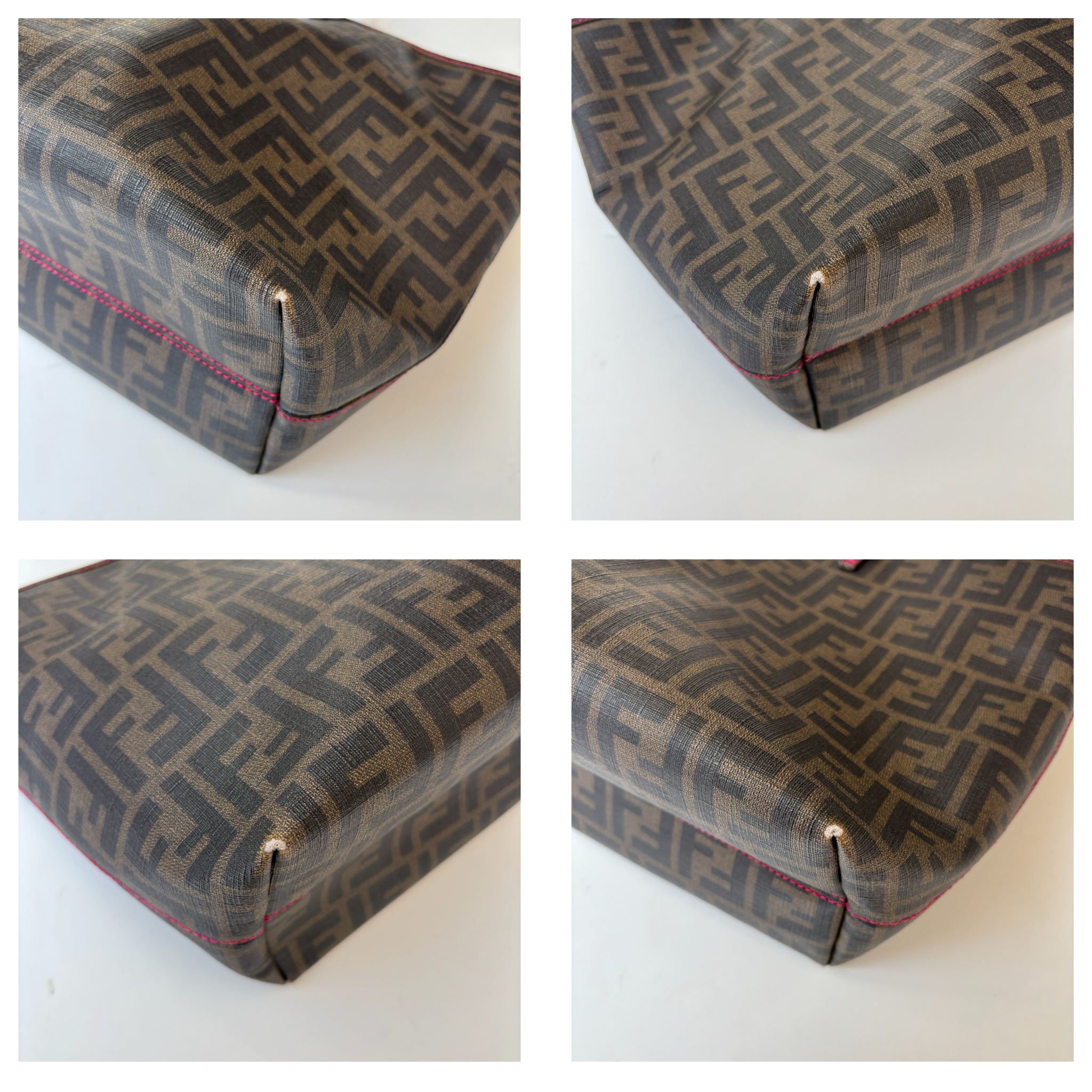 Vintage Brown Fendi Roll Tote Bag