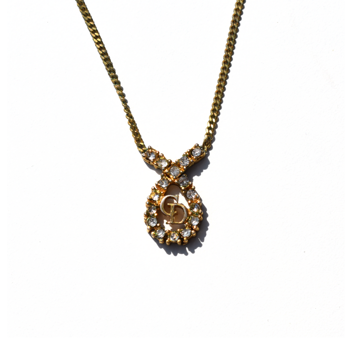Vintage Gold Christian Dior CD Necklace