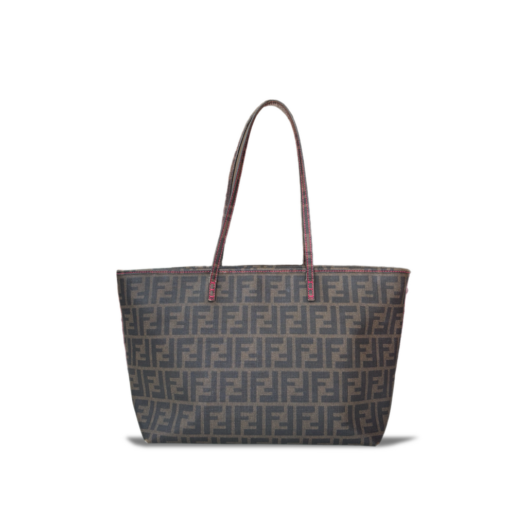 Vintage Brown Fendi Roll Tote Bag