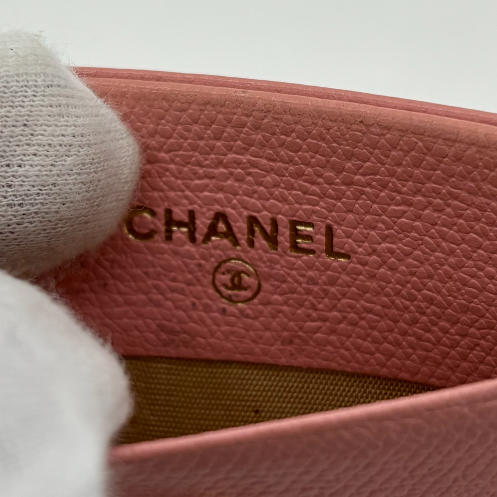 Vintage Pink Chanel CC Card Holder