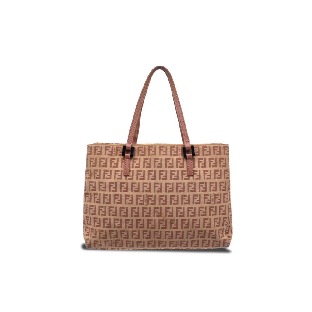 Vintage Beige and Pink Fendi Tote Bag