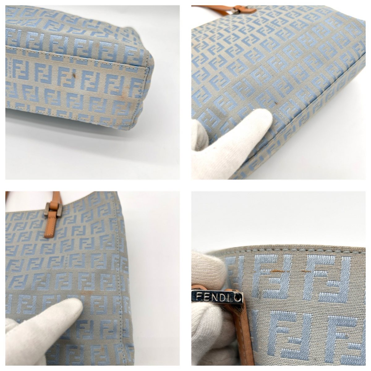Vintage Baby Blue Fendi Tote Bag