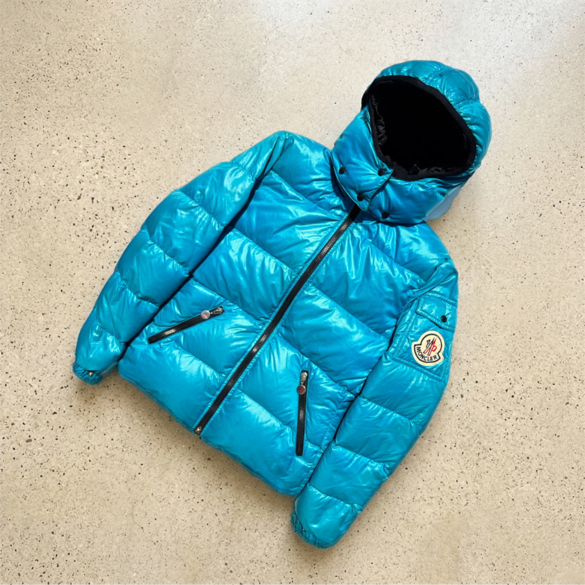 Vintage Turquoise Moncler Badia Puffer Jacket