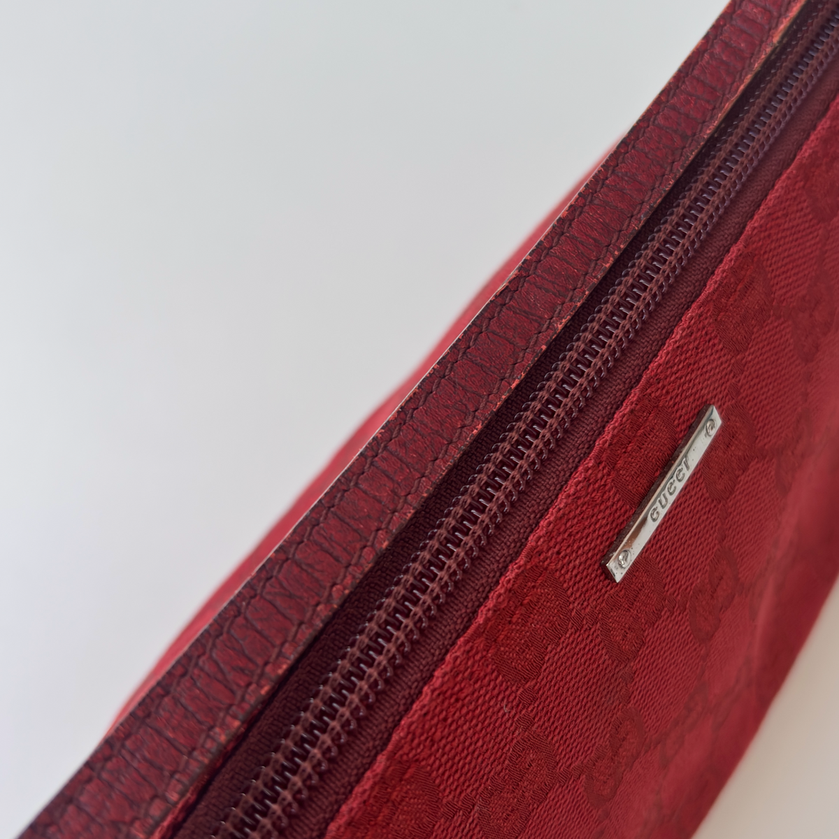 Vintage Red Gucci Boat Bag