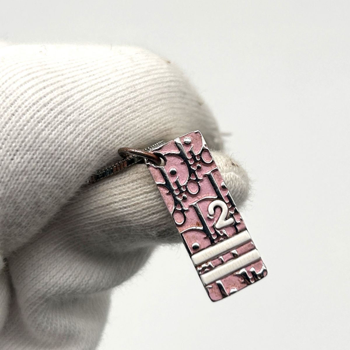 Vintage Pink Christian Dior Trotter Necklace