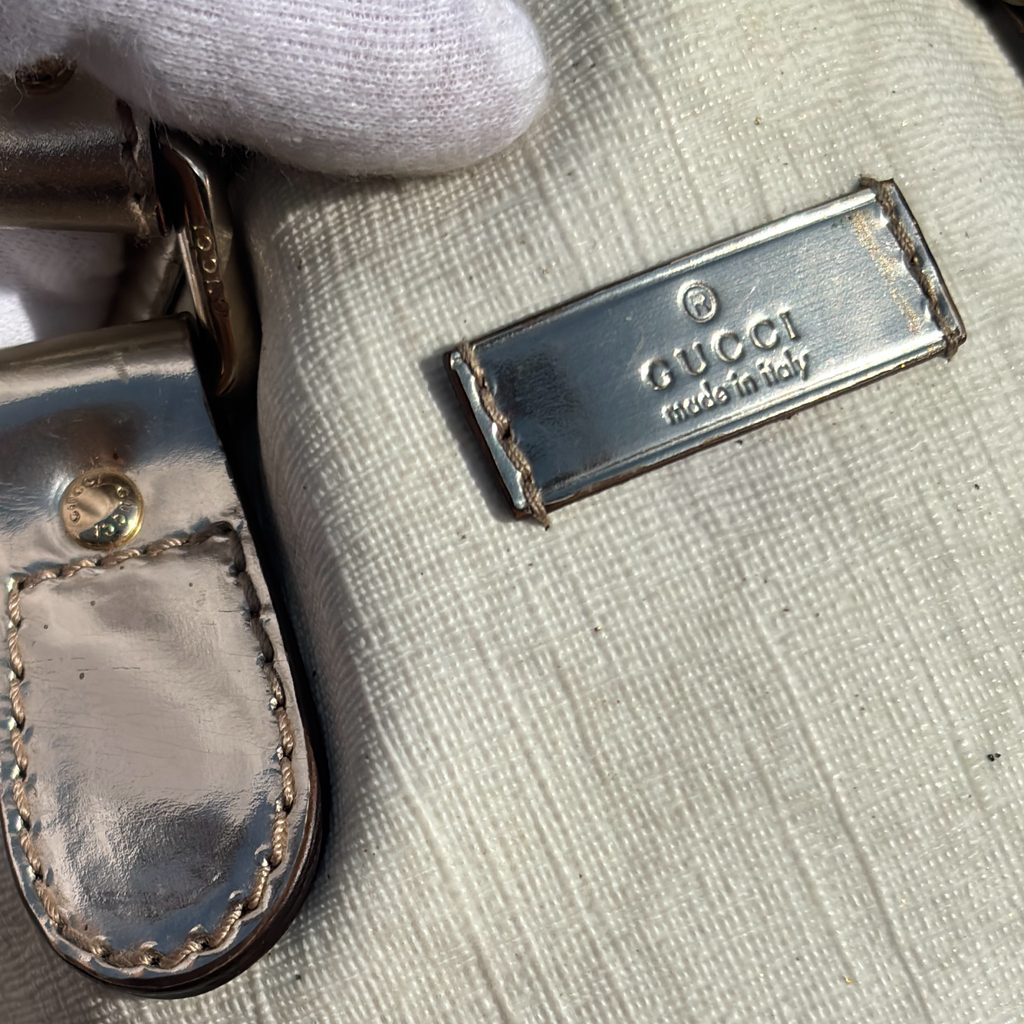 Vintage Silver Gucci Tote Bag