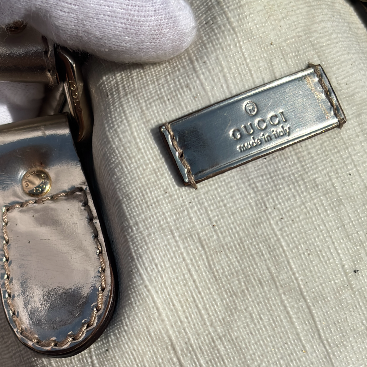 Vintage Silver Gucci Tote Bag