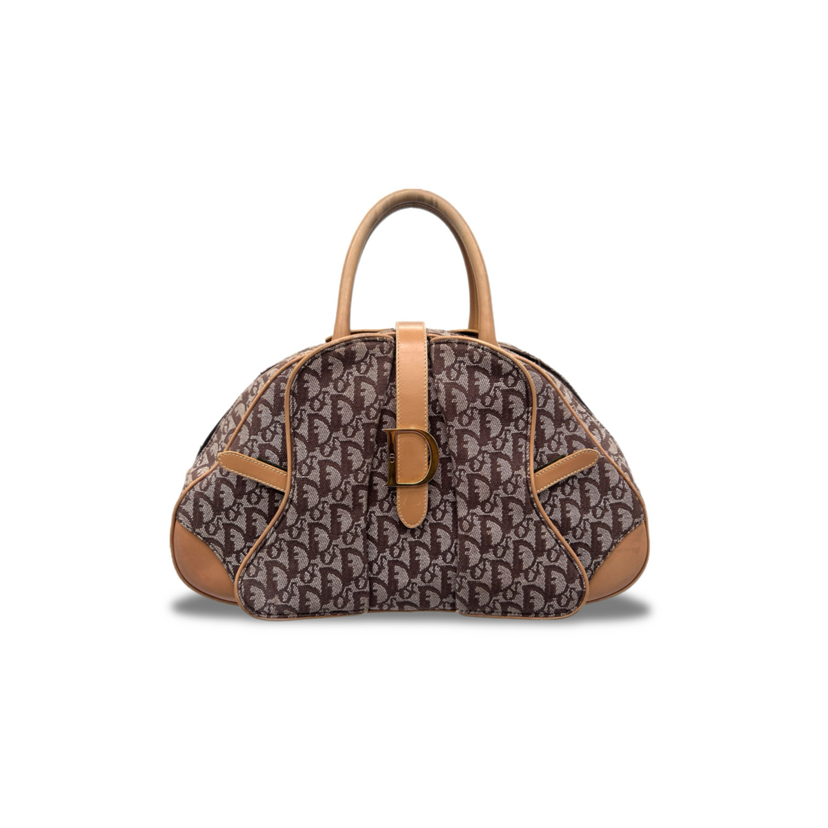 Vintage Brown Christian Dior Saddle Bowler Bag