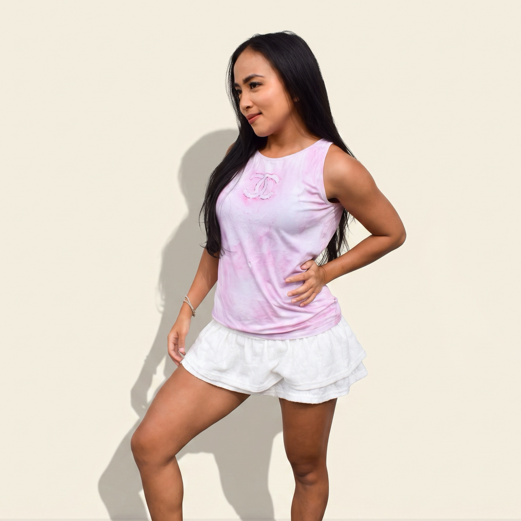 Vintage Pink Chanel Velour Tank Top
