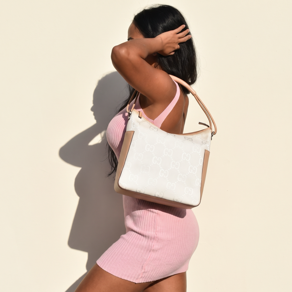Vintage White Gucci Hobo Bag
