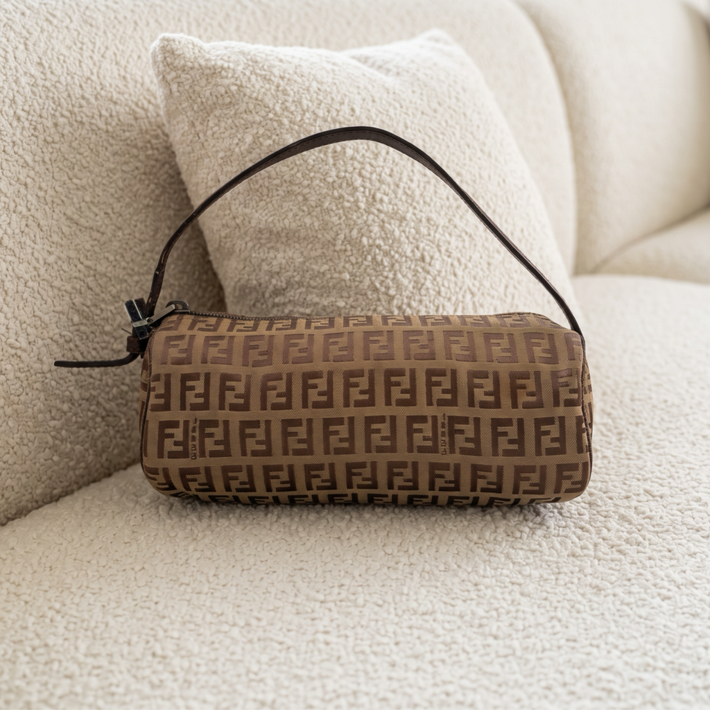 Vintage Beige Fendi Cylinder Bag