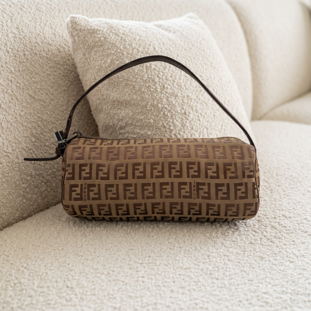Vintage Beige Fendi Cylinder Bag