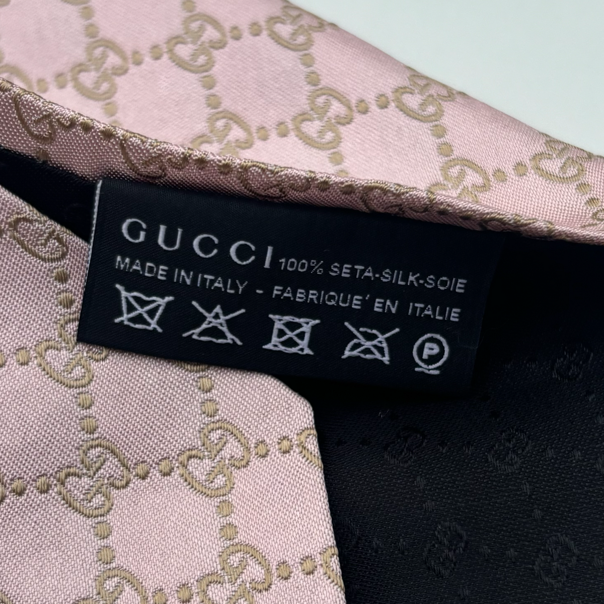 Vintage Pink Gucci Monogram Tie