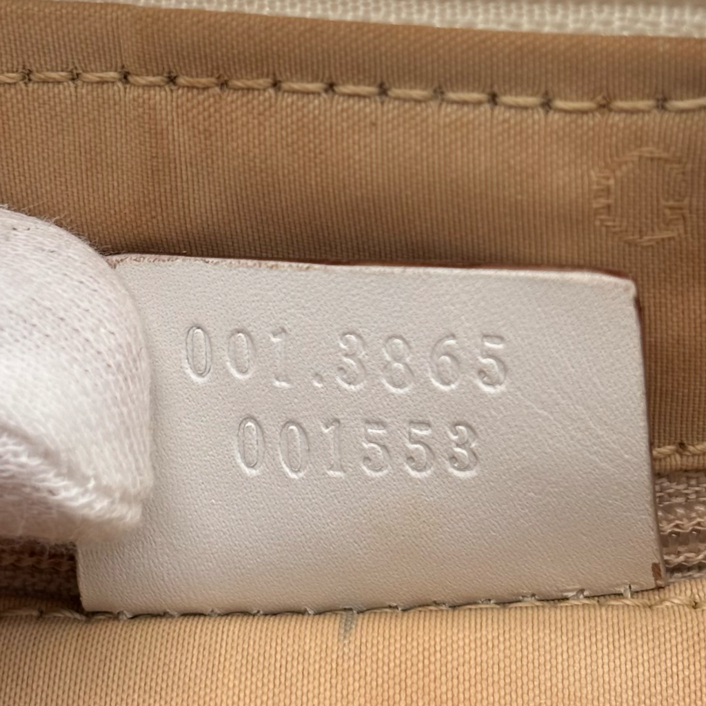 Vintage Beige Gucci Bamboo Shoulder Bag