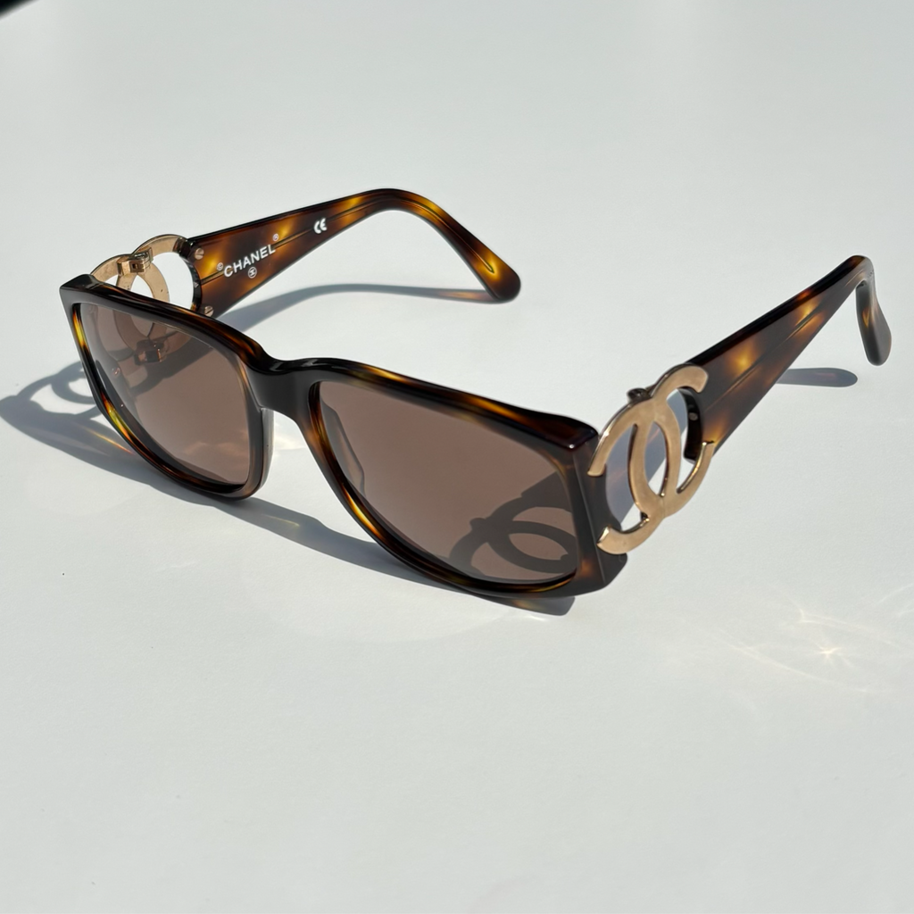 Vintage Brown Chanel CC Sunglasses