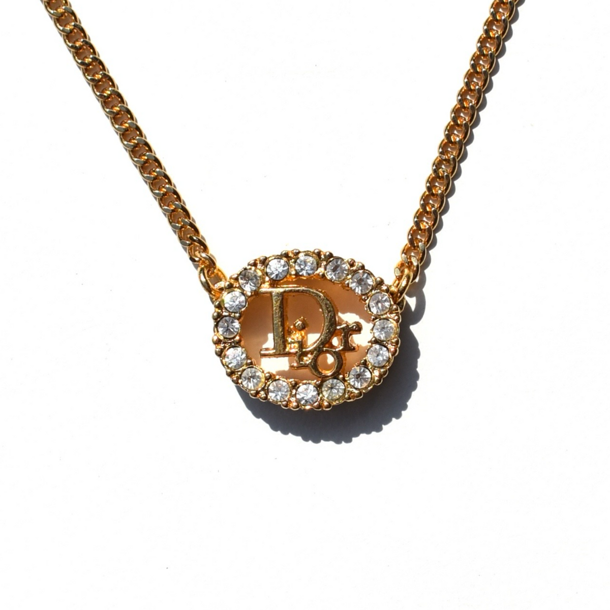 Vintage Gold Christian Dior Rhinestone Necklace
