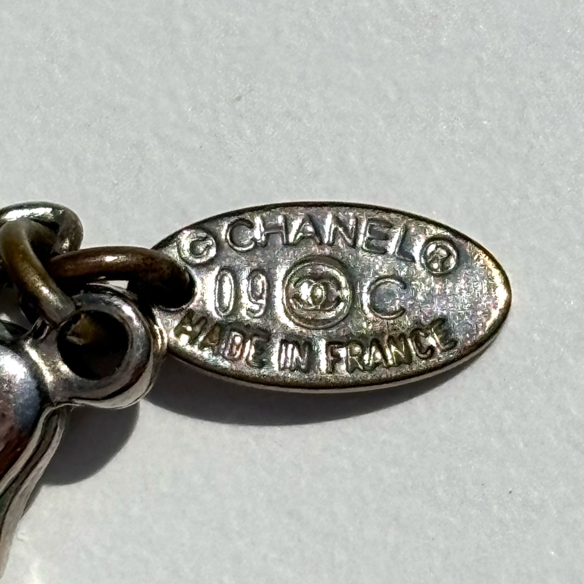 Vintage Silver Chanel CC Heart Necklace