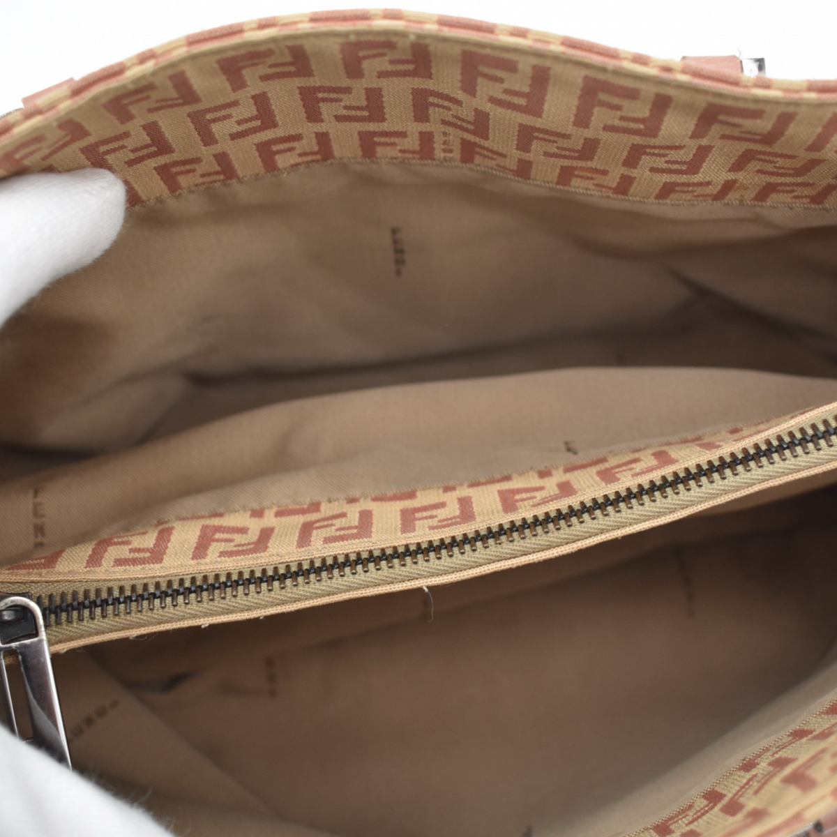 Vintage Beige and Pink Fendi Tote Bag