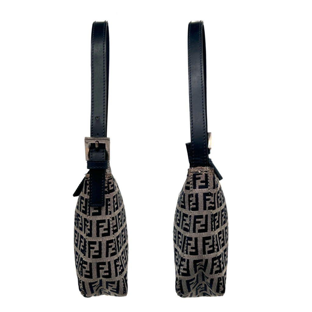 Vintage Grey Fendi Monogram Shoulder Bag