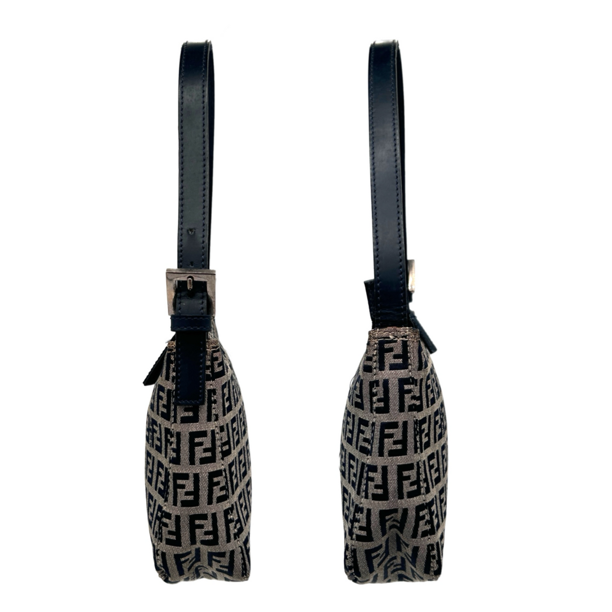 Vintage Grey Fendi Monogram Shoulder Bag