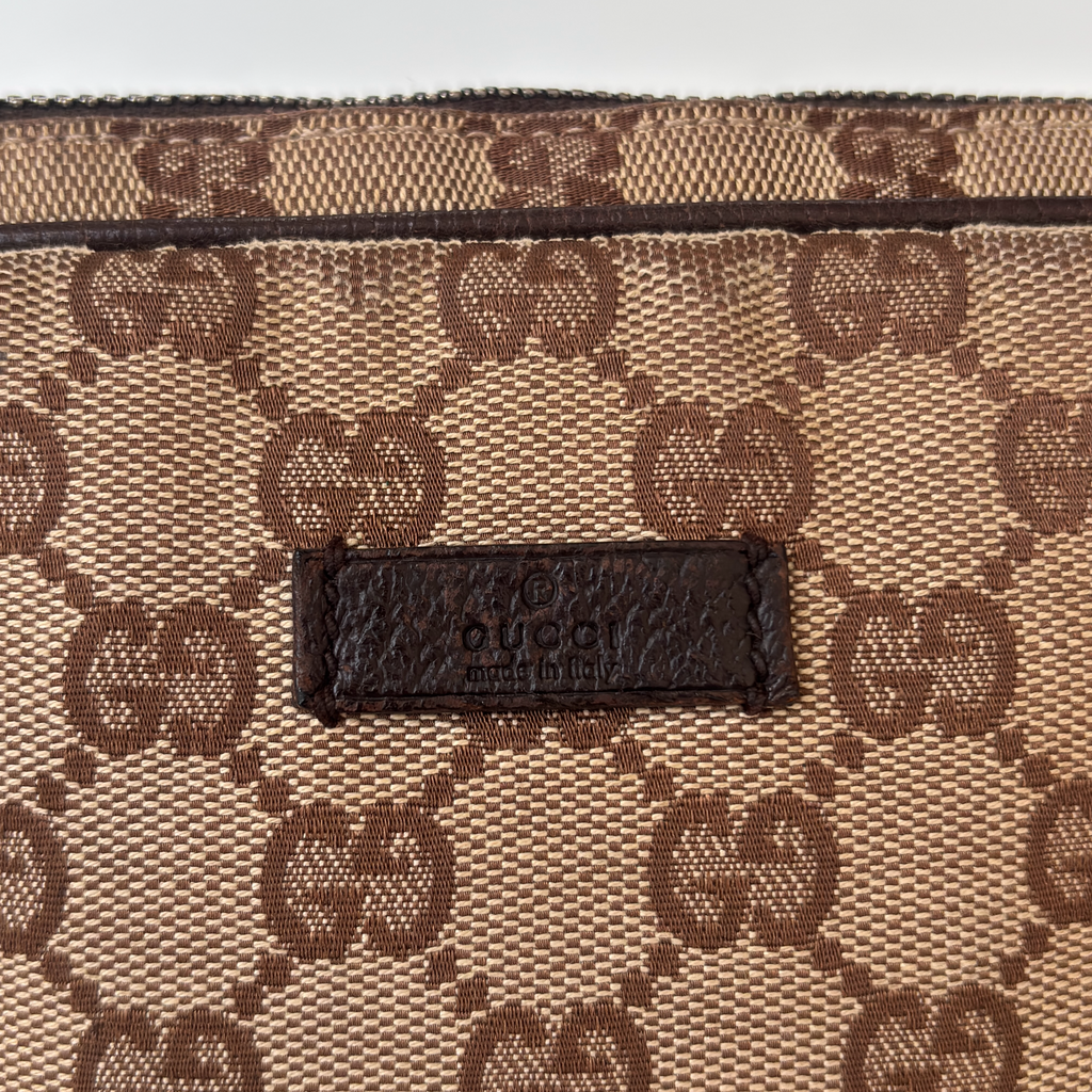Vintage Beige Gucci Monogram Crossbody Bag