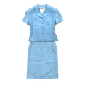 Vintage Baby Blue Chanel Two Piece Suit Set