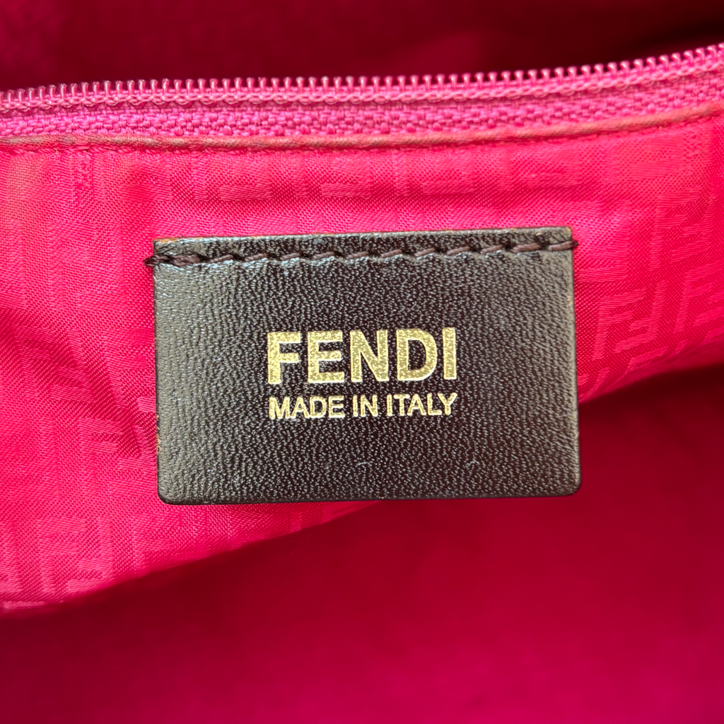 Vintage Brown Fendi Roll Tote Bag