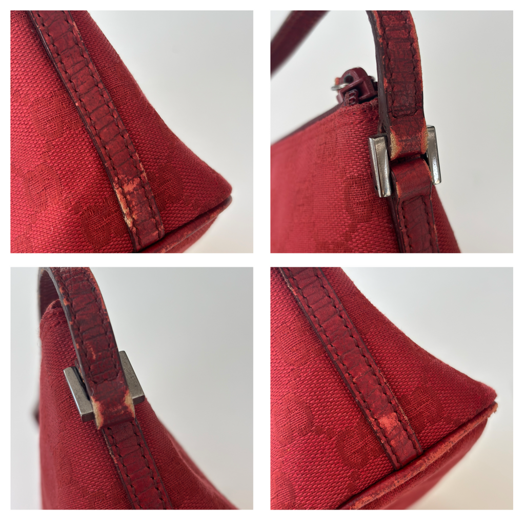 Vintage Red Gucci Boat Bag