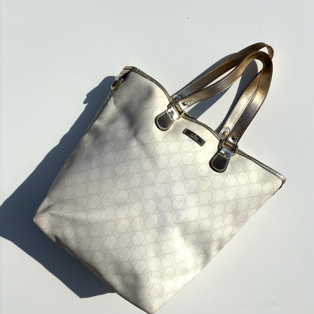 Vintage Silver Gucci Tote Bag