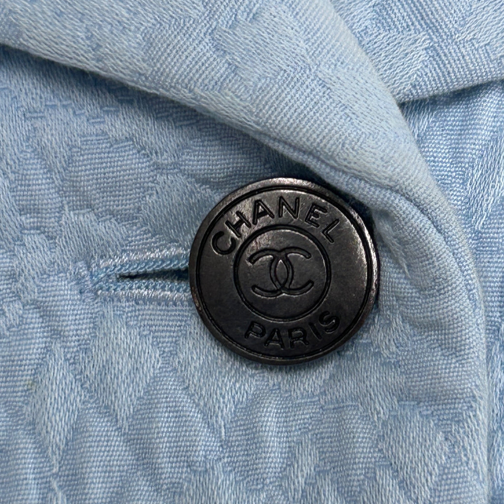 Vintage Baby Blue Chanel Two Piece Suit Set