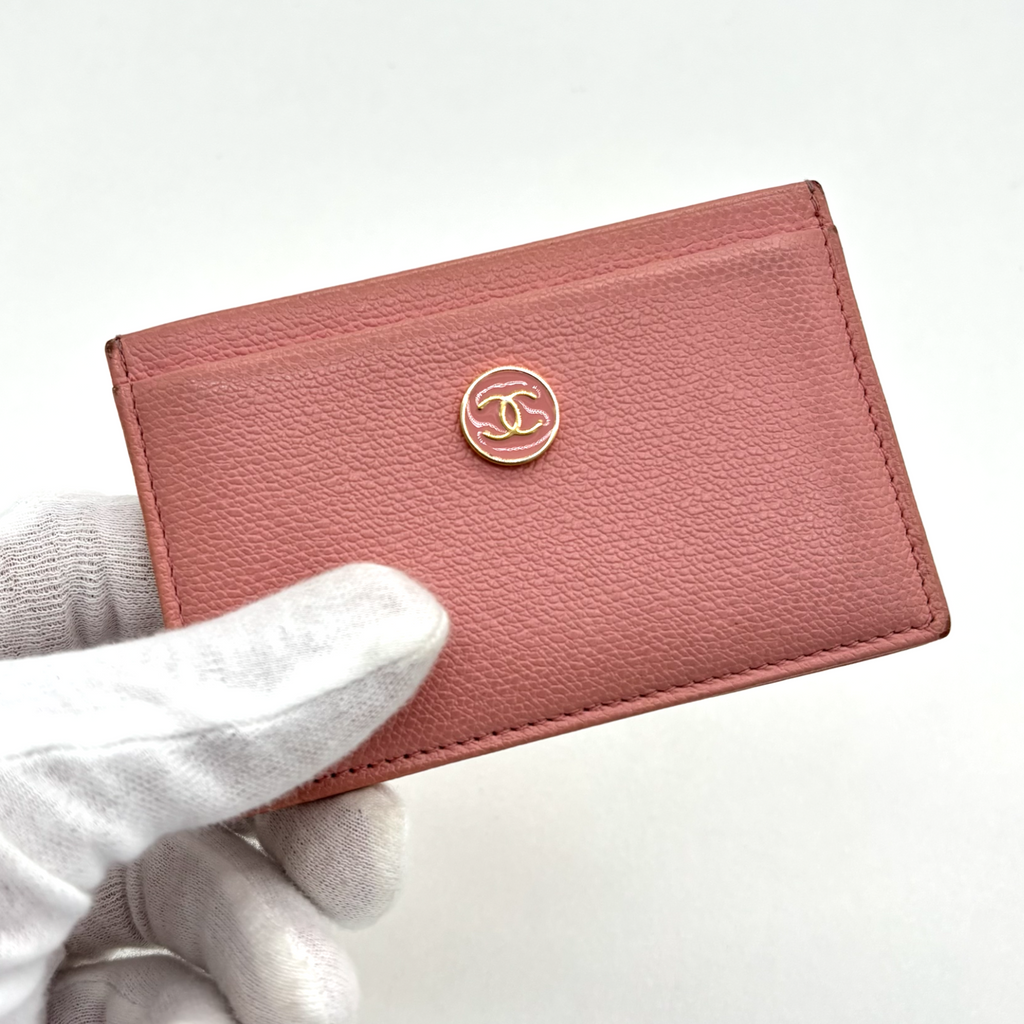 Vintage Pink Chanel CC Card Holder