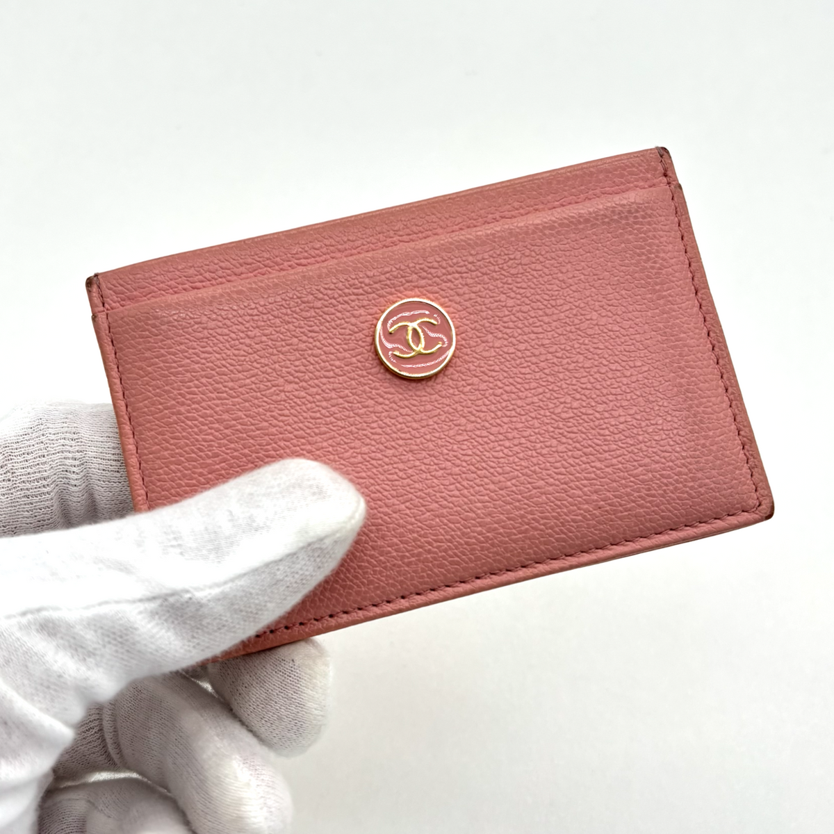 Vintage Pink Chanel CC Card Holder