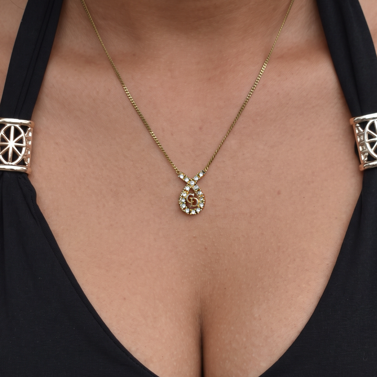 Vintage Gold Christian Dior CD Necklace