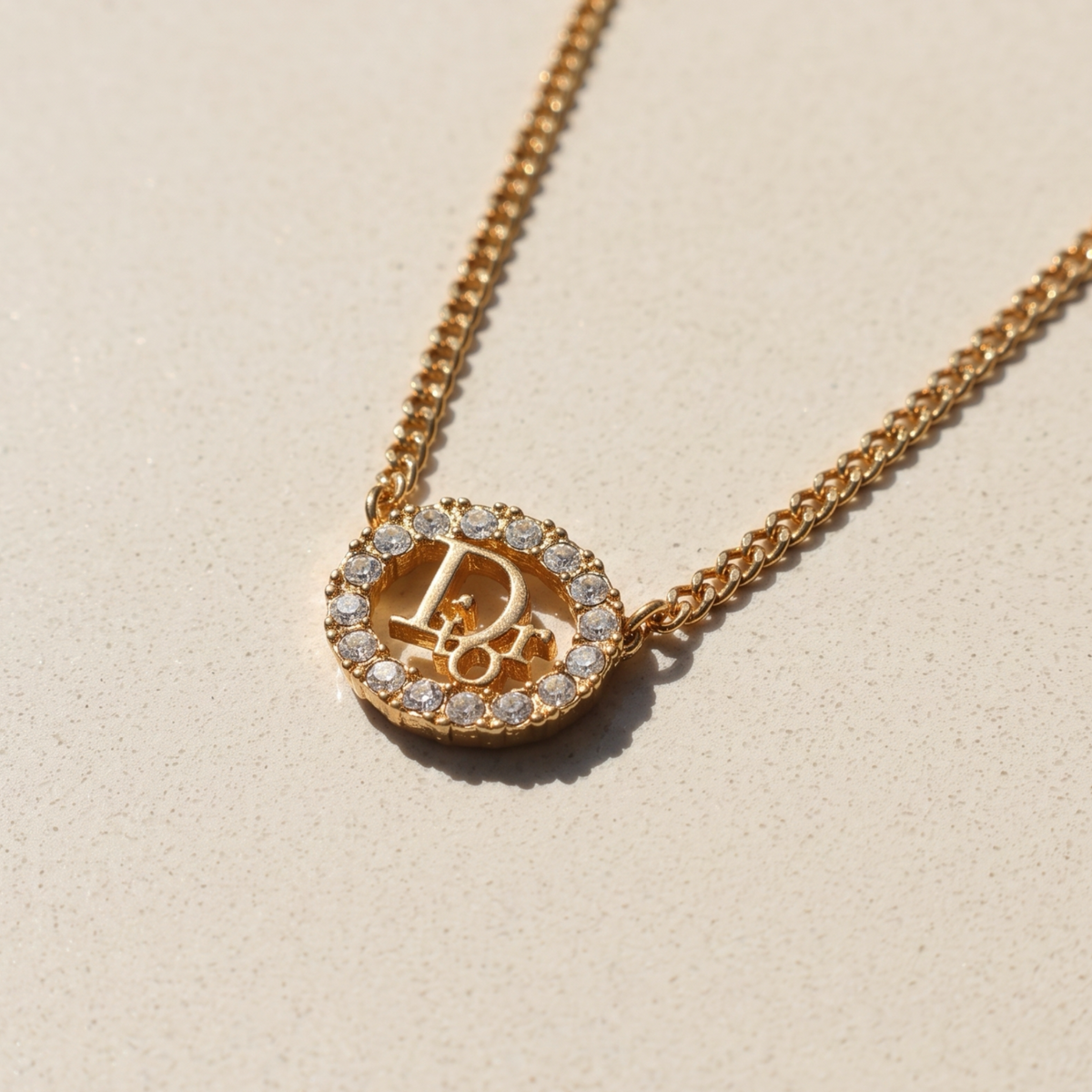 Vintage Gold Christian Dior Rhinestone Necklace