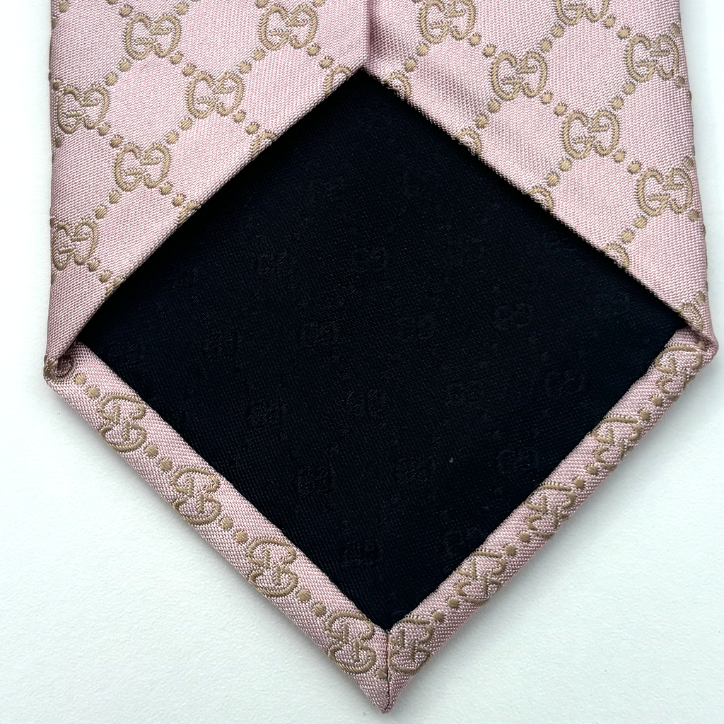 Vintage Pink Gucci Monogram Tie