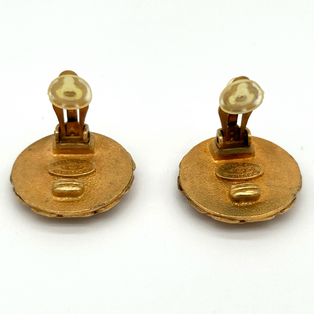 Vintage Gold Chanel Clip On Earrings