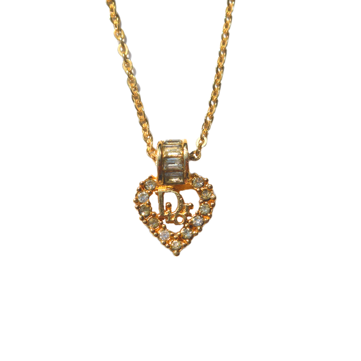Vintage Gold Christian Dior Diamante Rhinestone Necklace