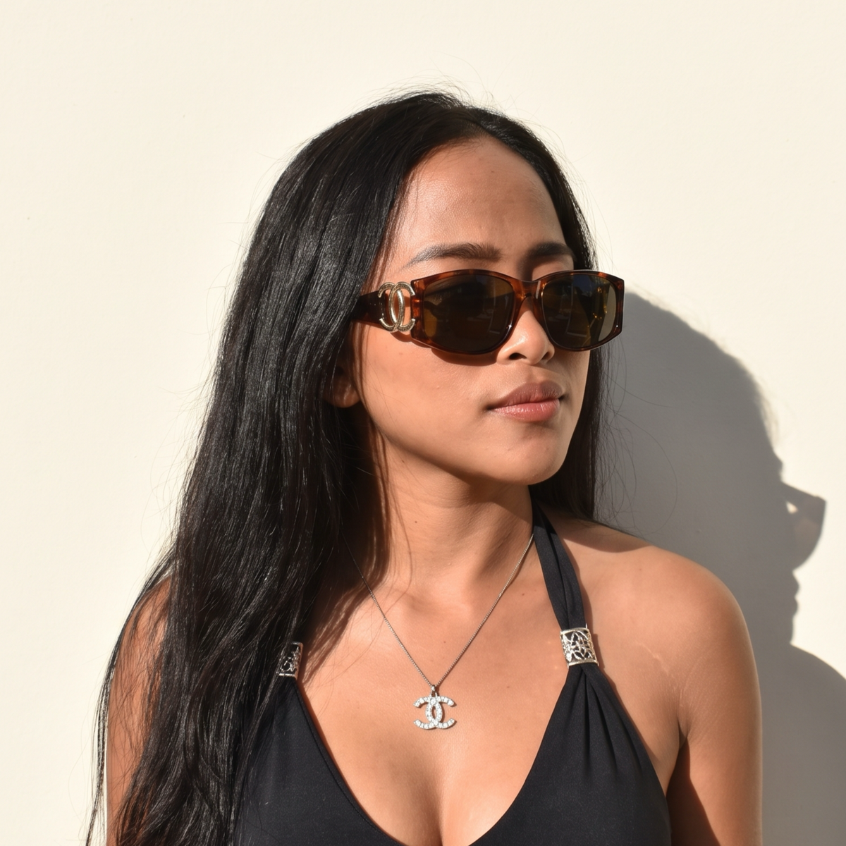 Vintage Brown Chanel CC Sunglasses