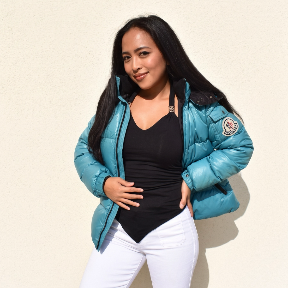 Vintage Turquoise Moncler Badia Puffer Jacket