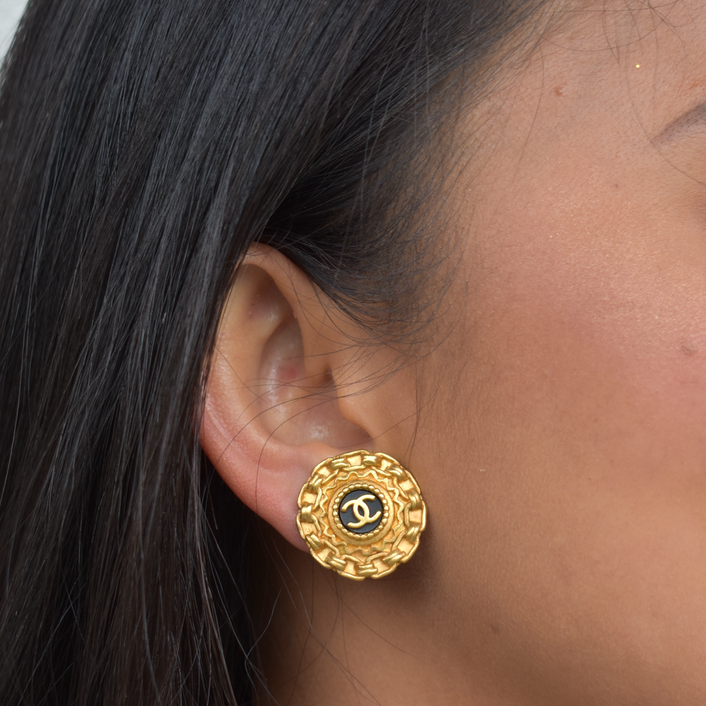 Vintage Gold Chanel Clip On Earrings