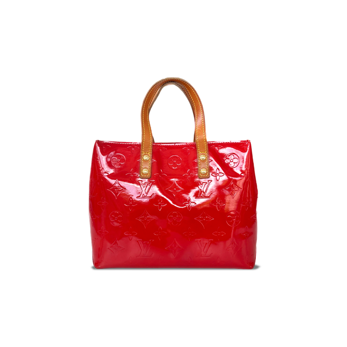 Vintage Red Louis Vuitton Vernis Reade PM Tote Bag