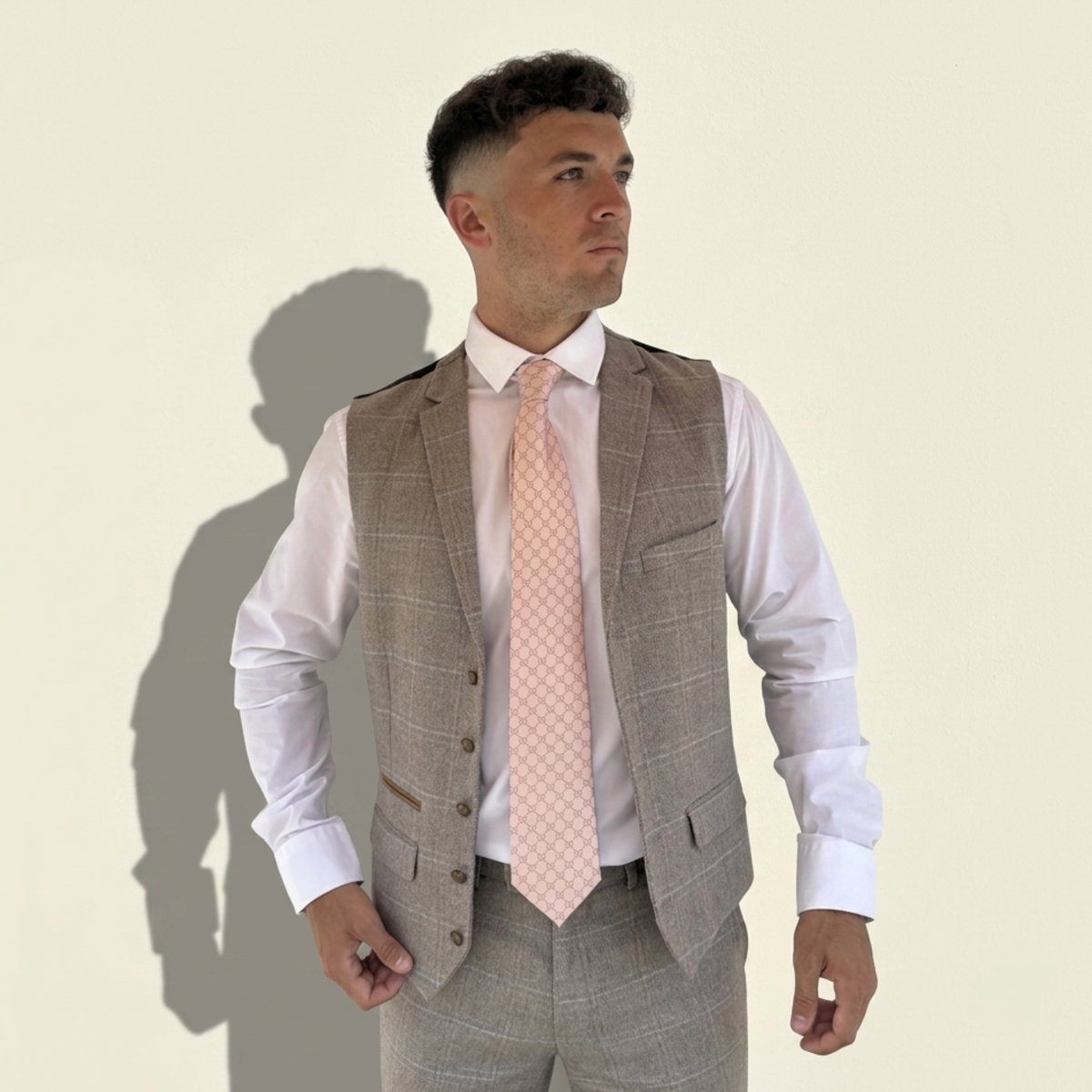 Vintage Pink Gucci Monogram Tie