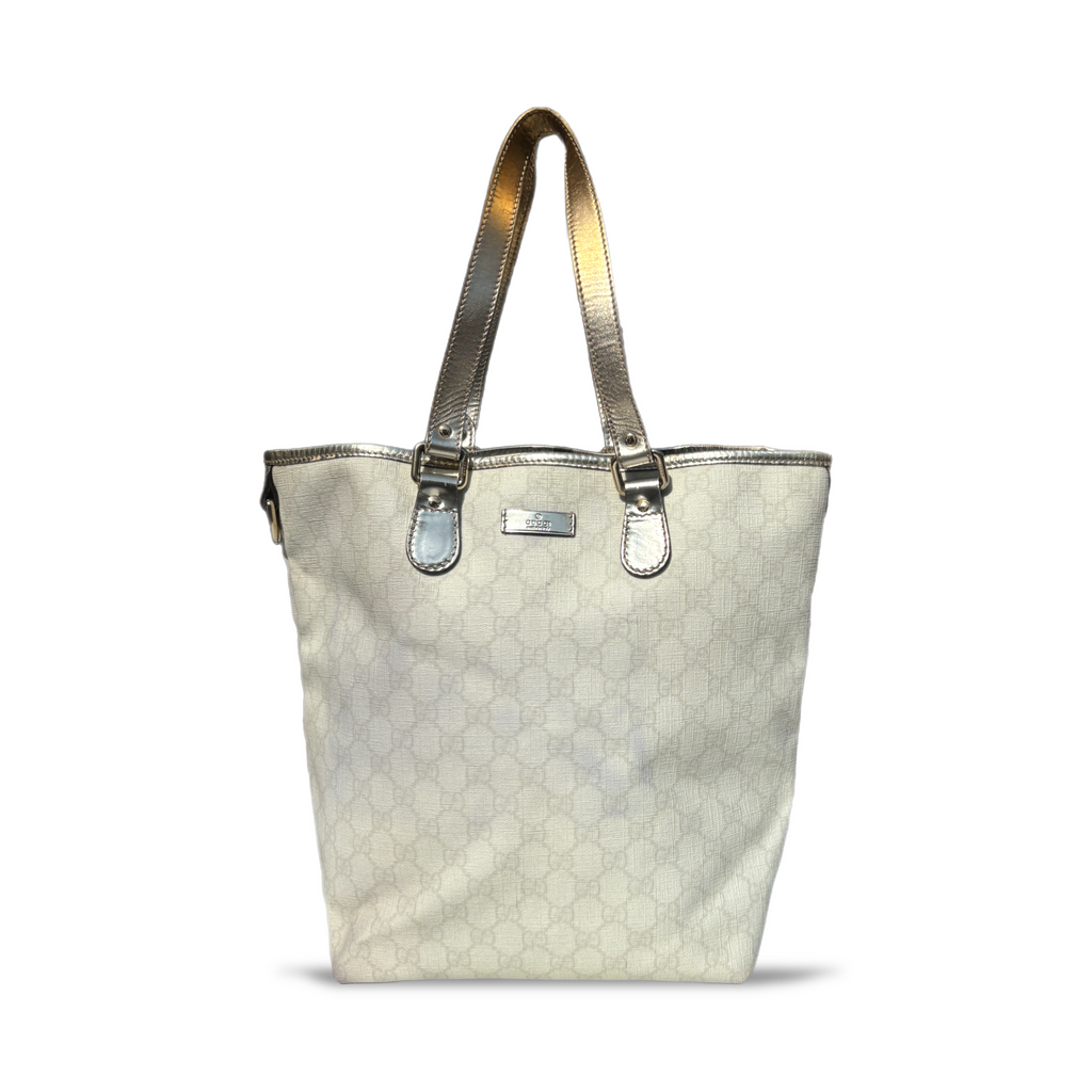 Vintage Silver Gucci Tote Bag