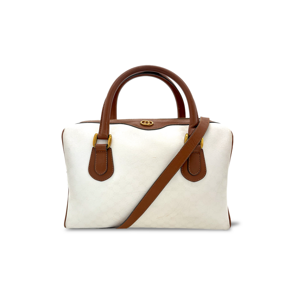 Vintage White Gucci Micro GG Handbag