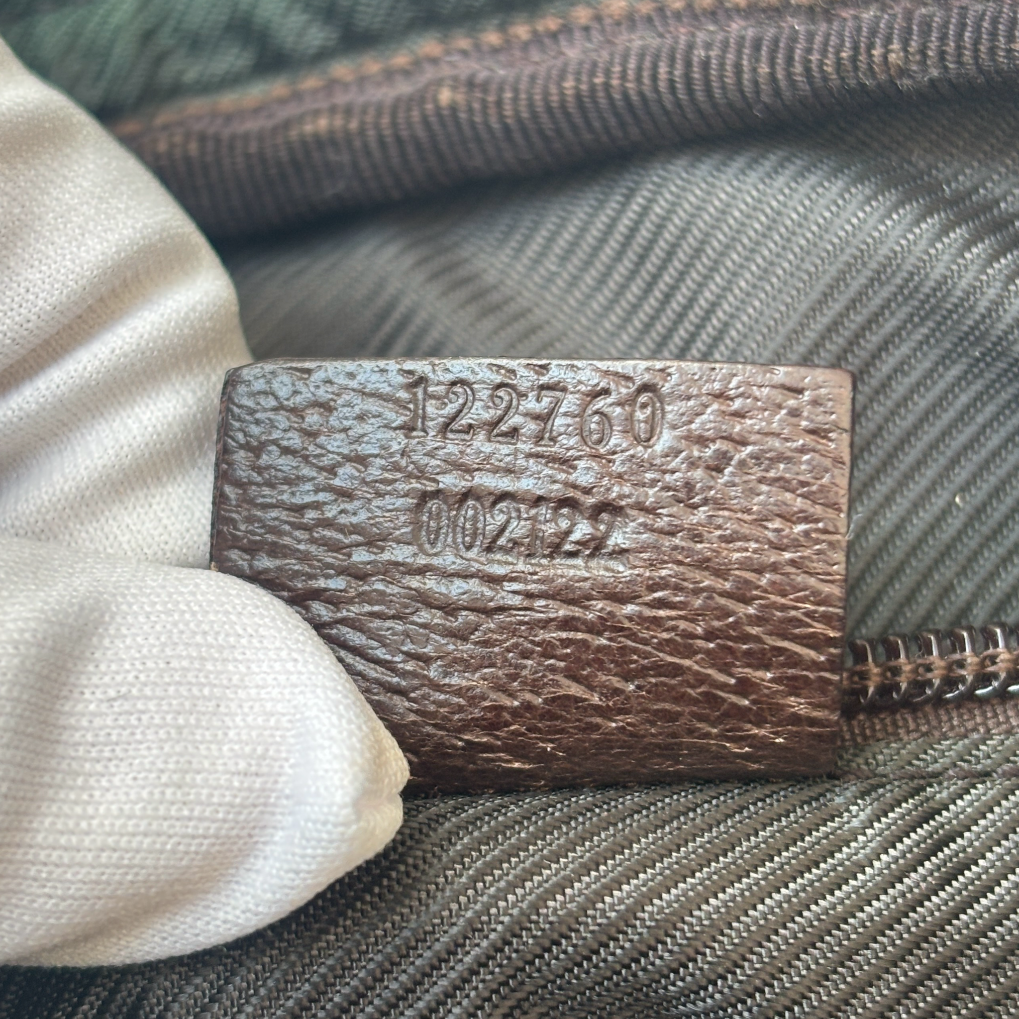 Vintage Beige Gucci Monogram Crossbody Bag