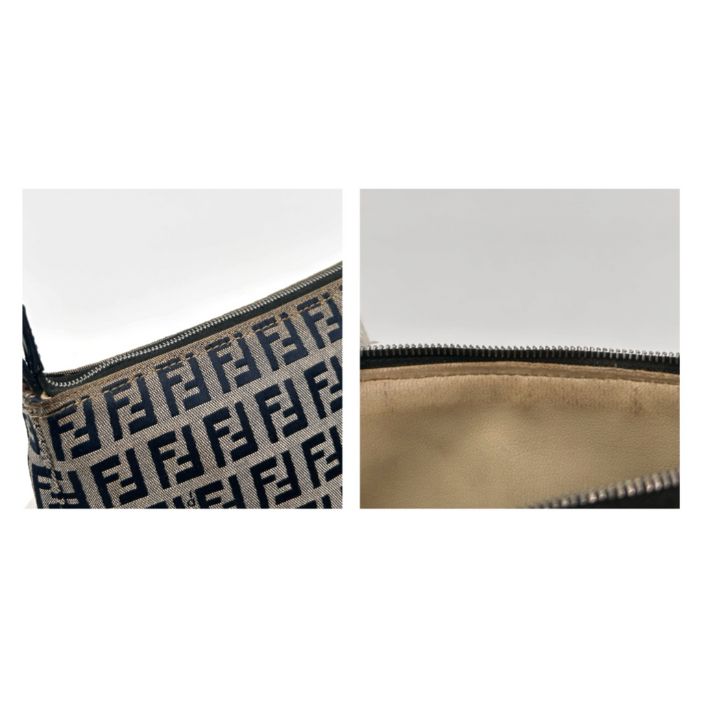 Vintage Grey Fendi Monogram Shoulder Bag