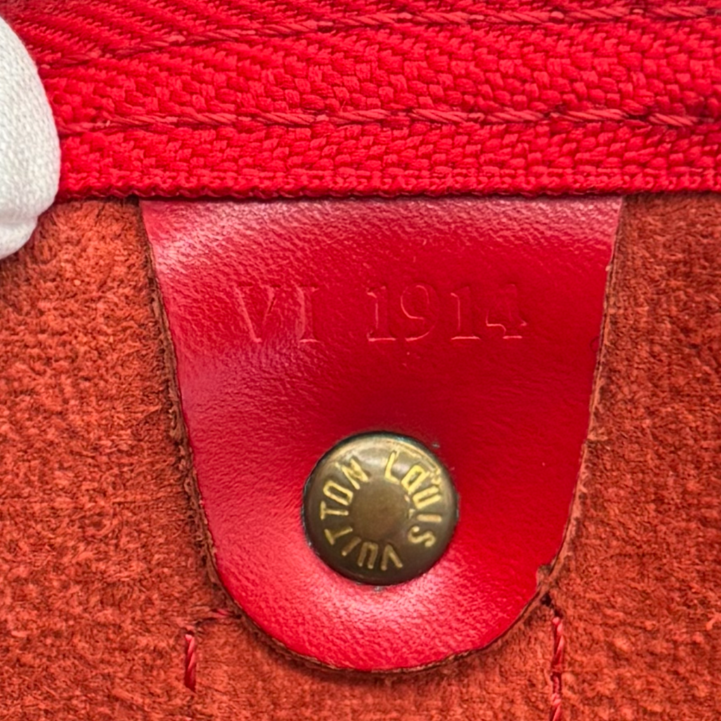 Vintage Red Louis Vuitton Epi Keepall 50
