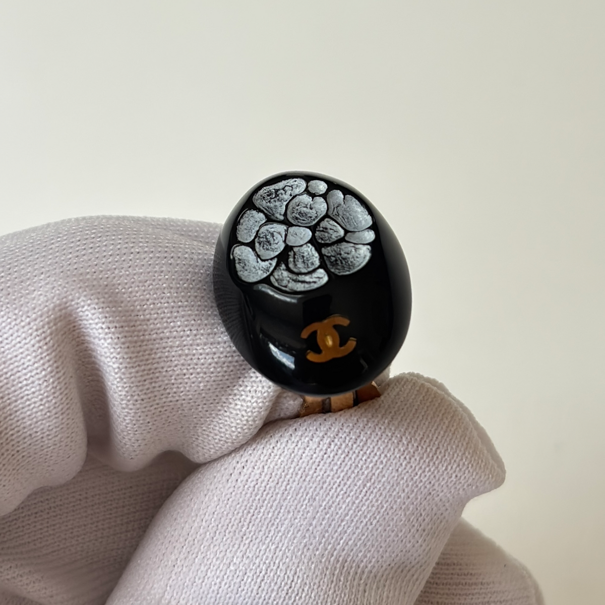 Vintage Black Chanel CC Clip-On Earrings
